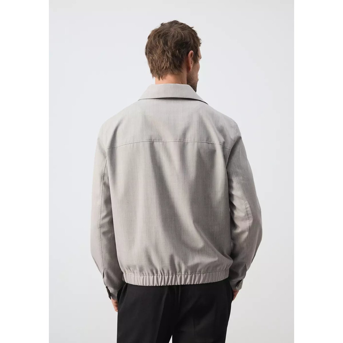 Veste bomber en laine mélangée gris clair/pastel, MANGO MAN