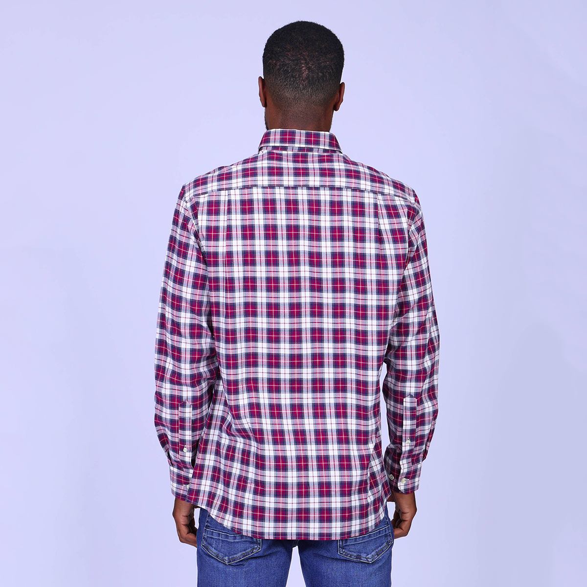Chemise à carreaux Heland bordeaux, MISE AU GREEN