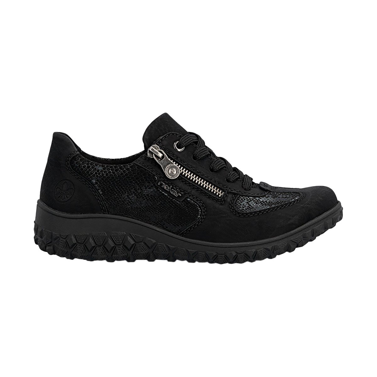 Basket Basse Cuir Scuol noir, RIEKER