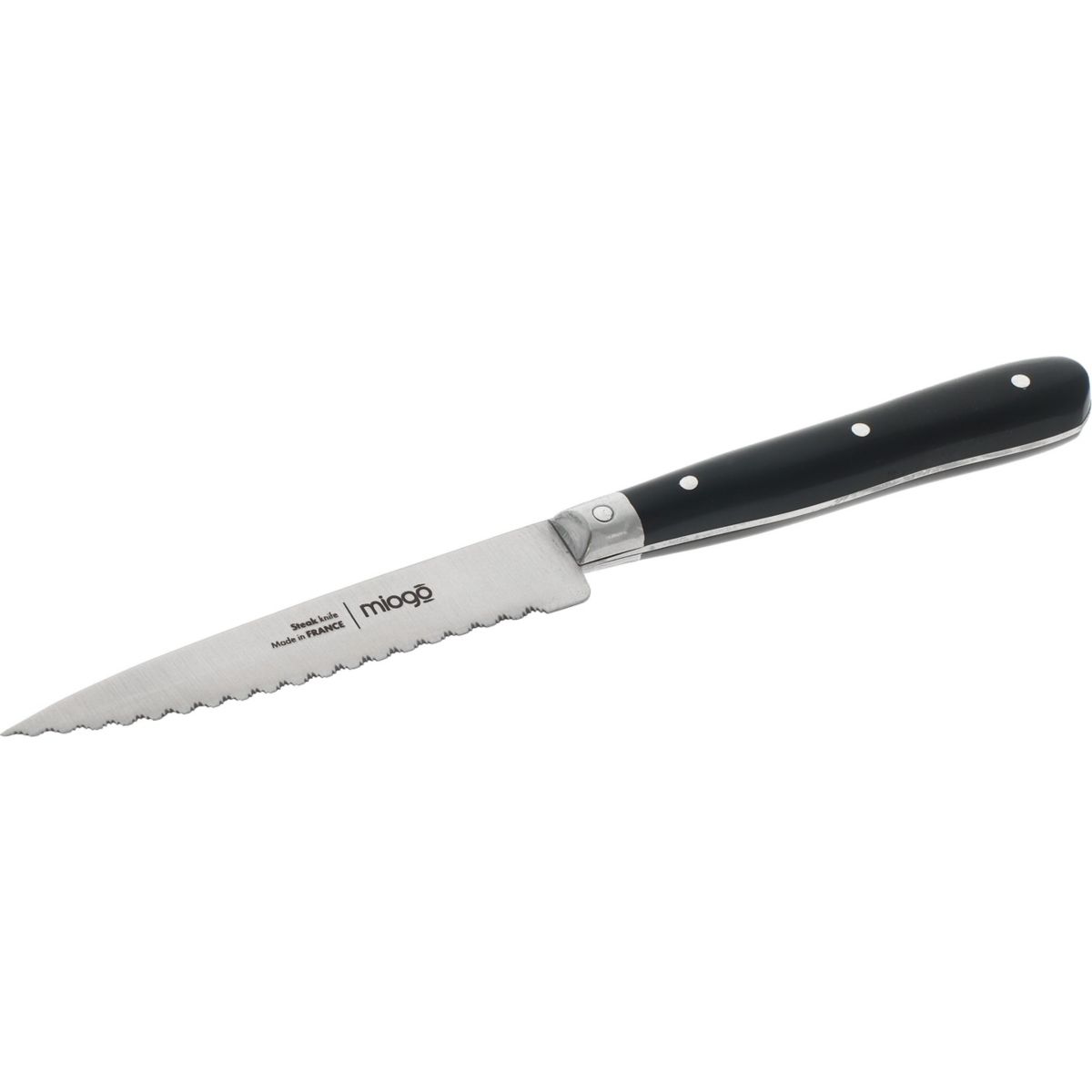Couteau Steak 10.5 cm Pleine soie noir, MIOGO