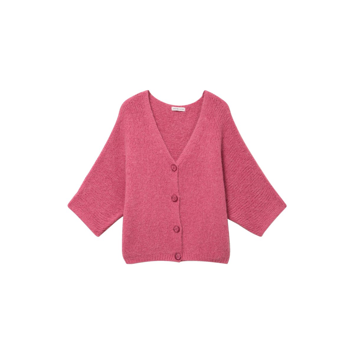 Gilet ample col v manches 3/4 vieux rose, CACHE CACHE