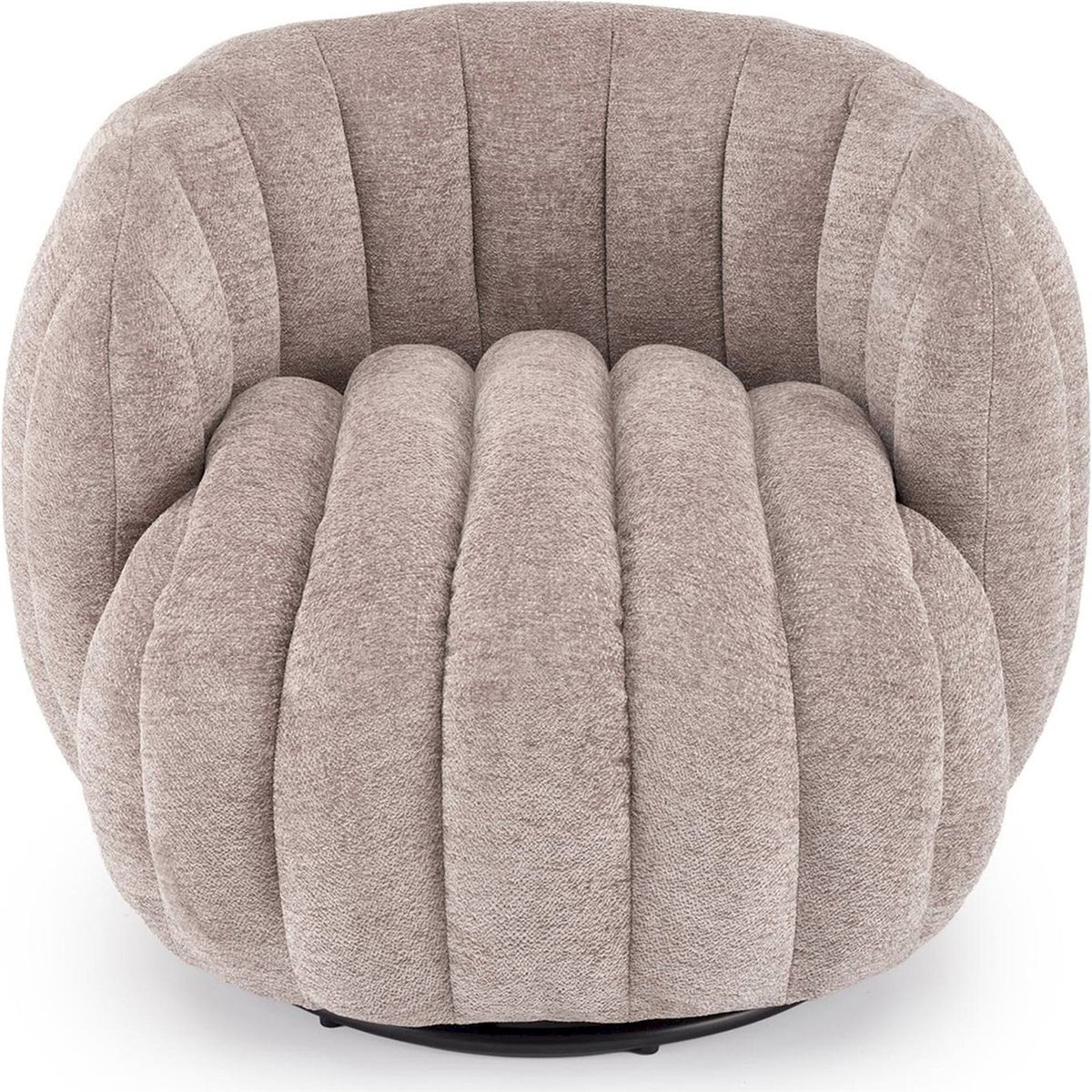 Fauteuil pivotant collection FRASER en chenille beige, RECOLLECTION