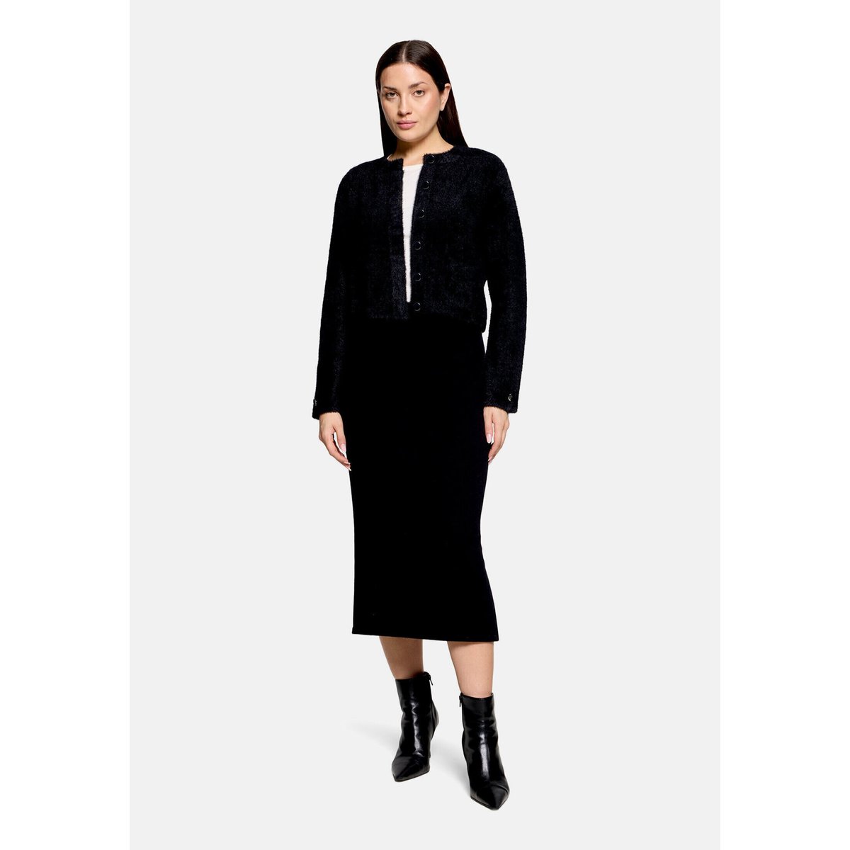 Cardigan en maille à poches plaquées noir, BETTY BARCLAY