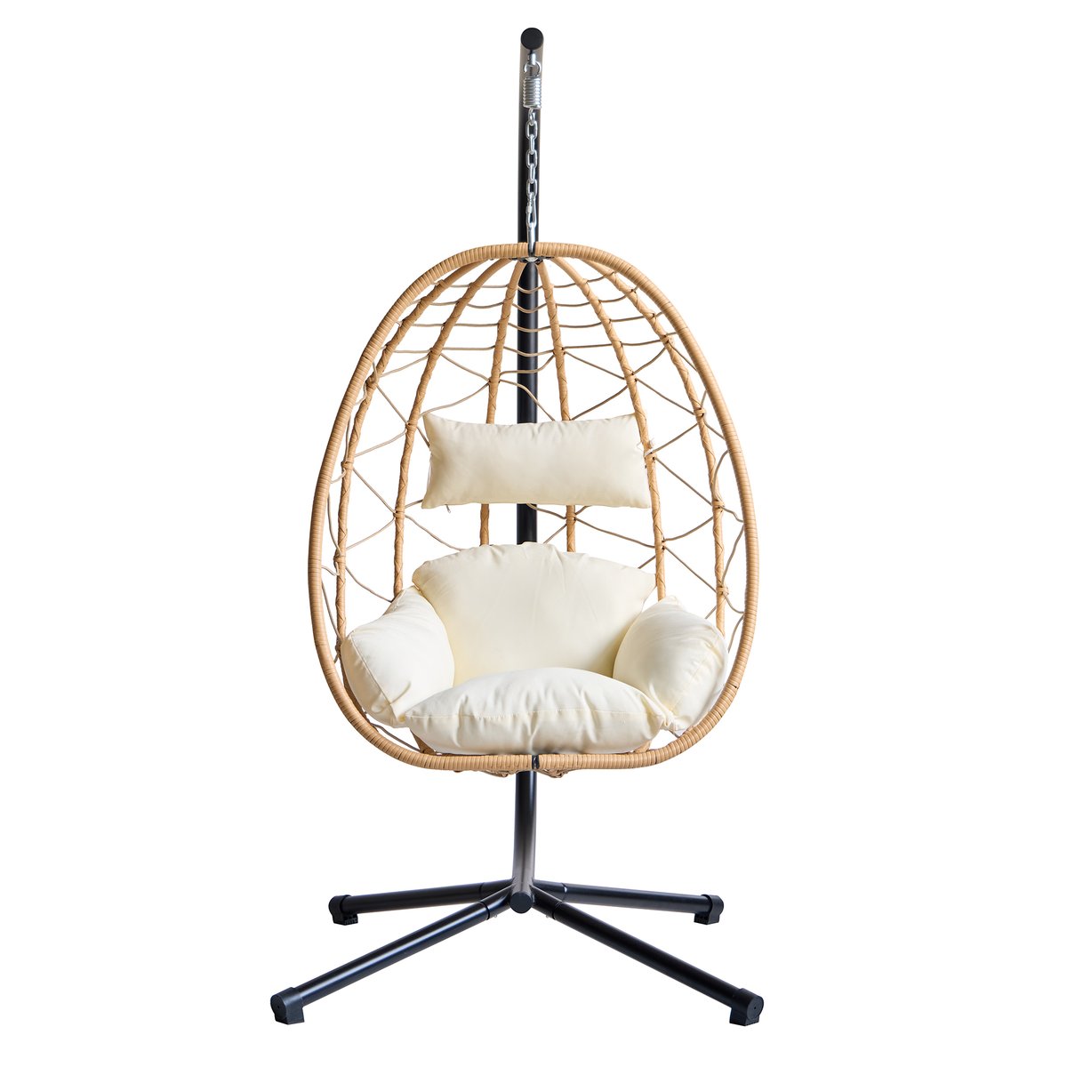 Fauteuil suspendu, rotin et métal, VENICE marron, NORDLYS