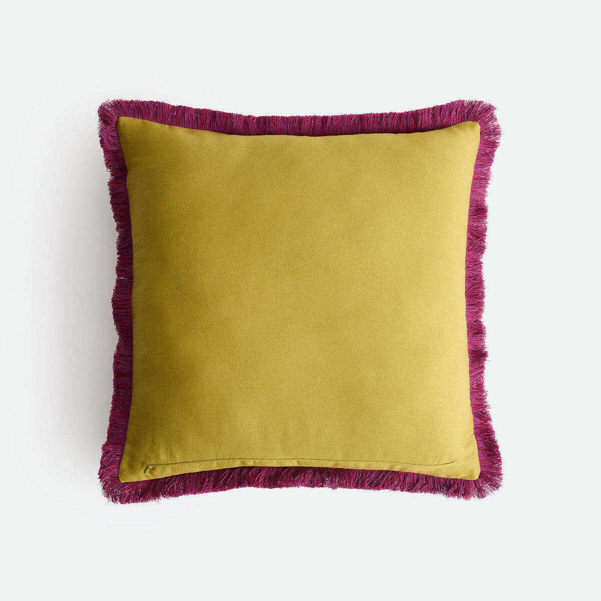Fodera per cuscino in cotone, 45 x 45 cm, ricamata, MILZI verde, LA REDOUTE INTERIEURS