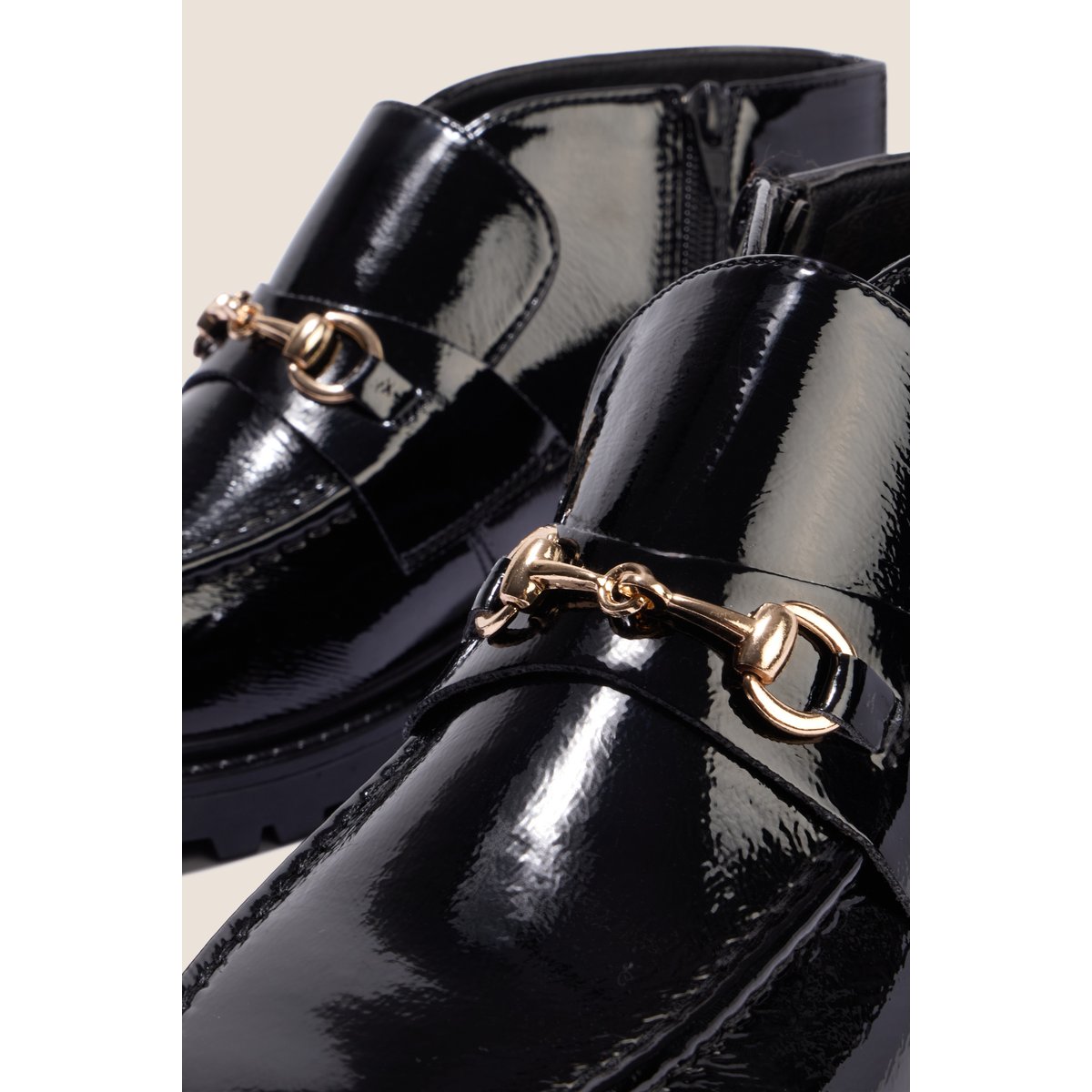 Mocassins montants vernis noir, BREAL