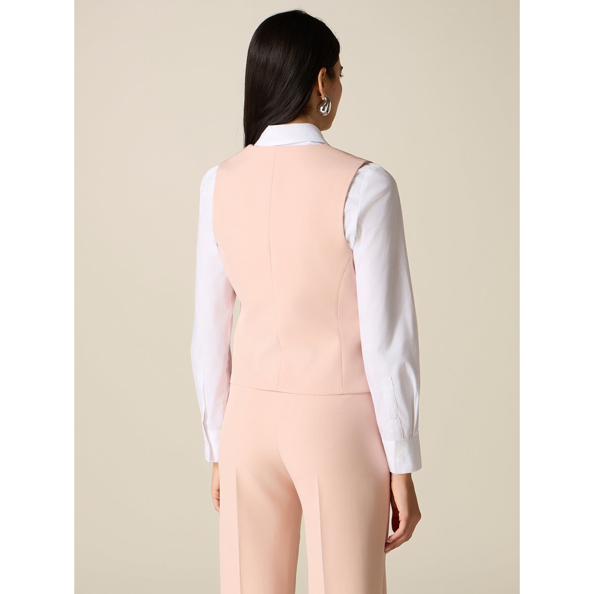 Gilet de tailleur avec poches passepoilées rose, OLTRE
