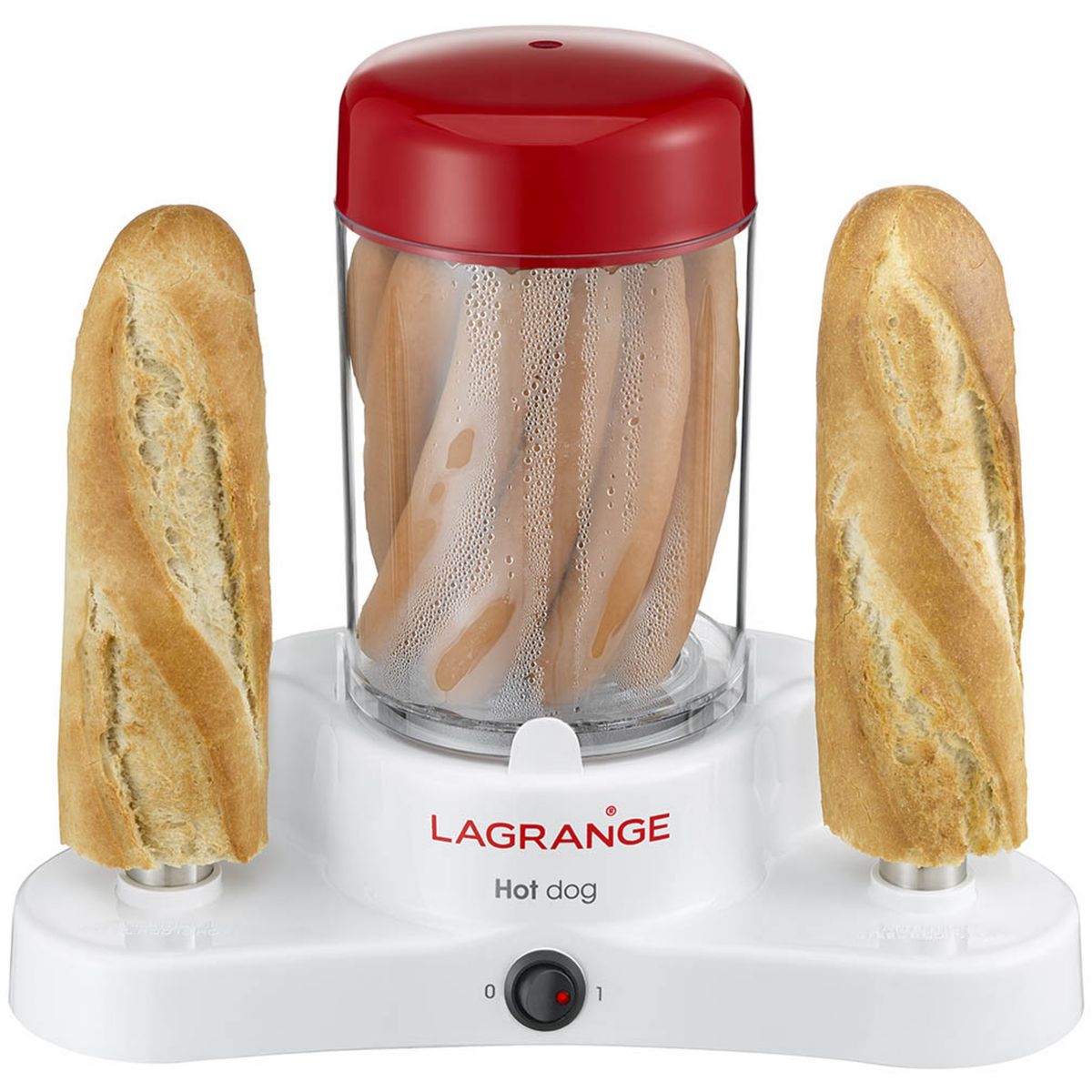 Appareil à Hot dog 2 pics blanc rouge blanc/rouge, LAGRANGE