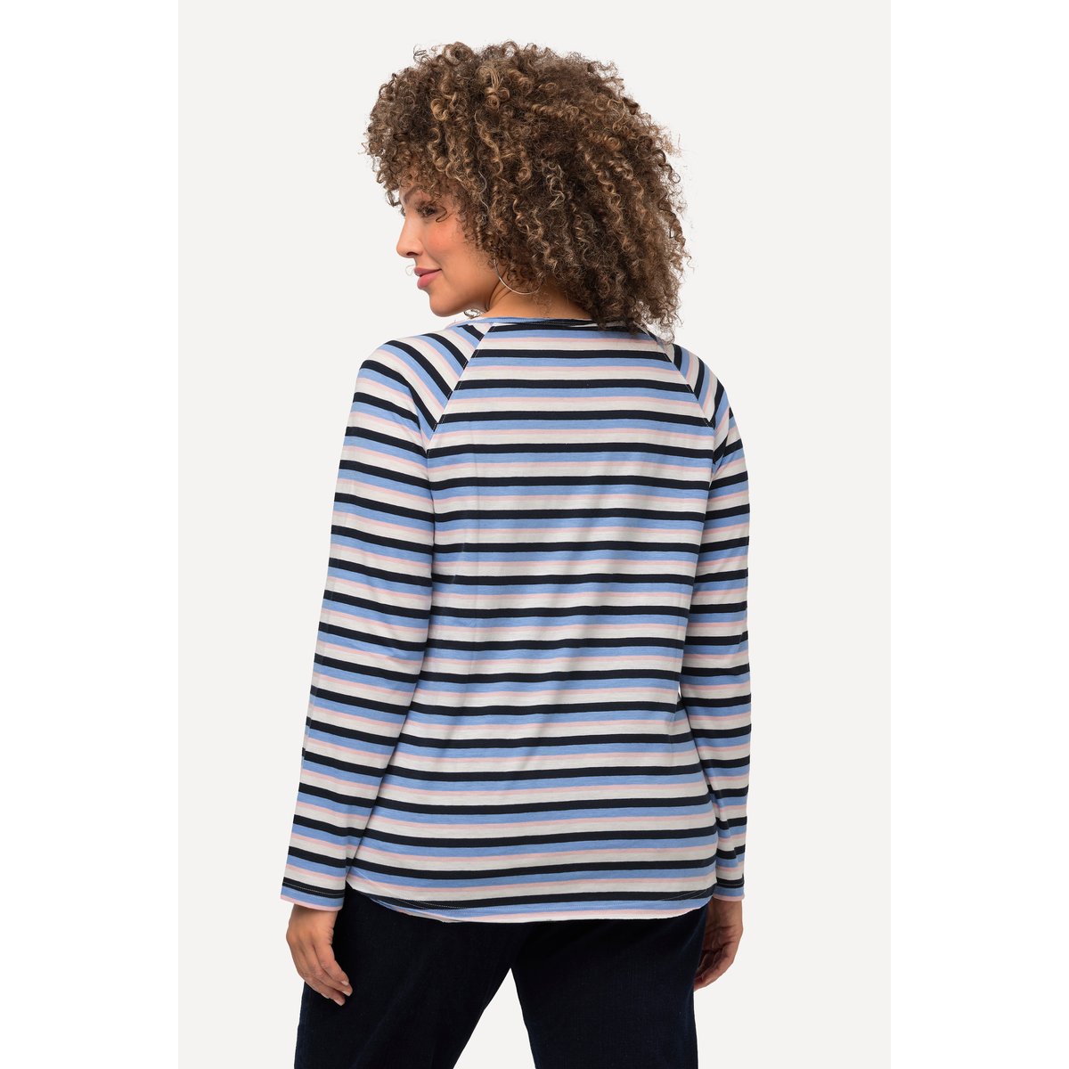 T-shirt à rayures et manches longues. Col marine, ULLA POPKEN