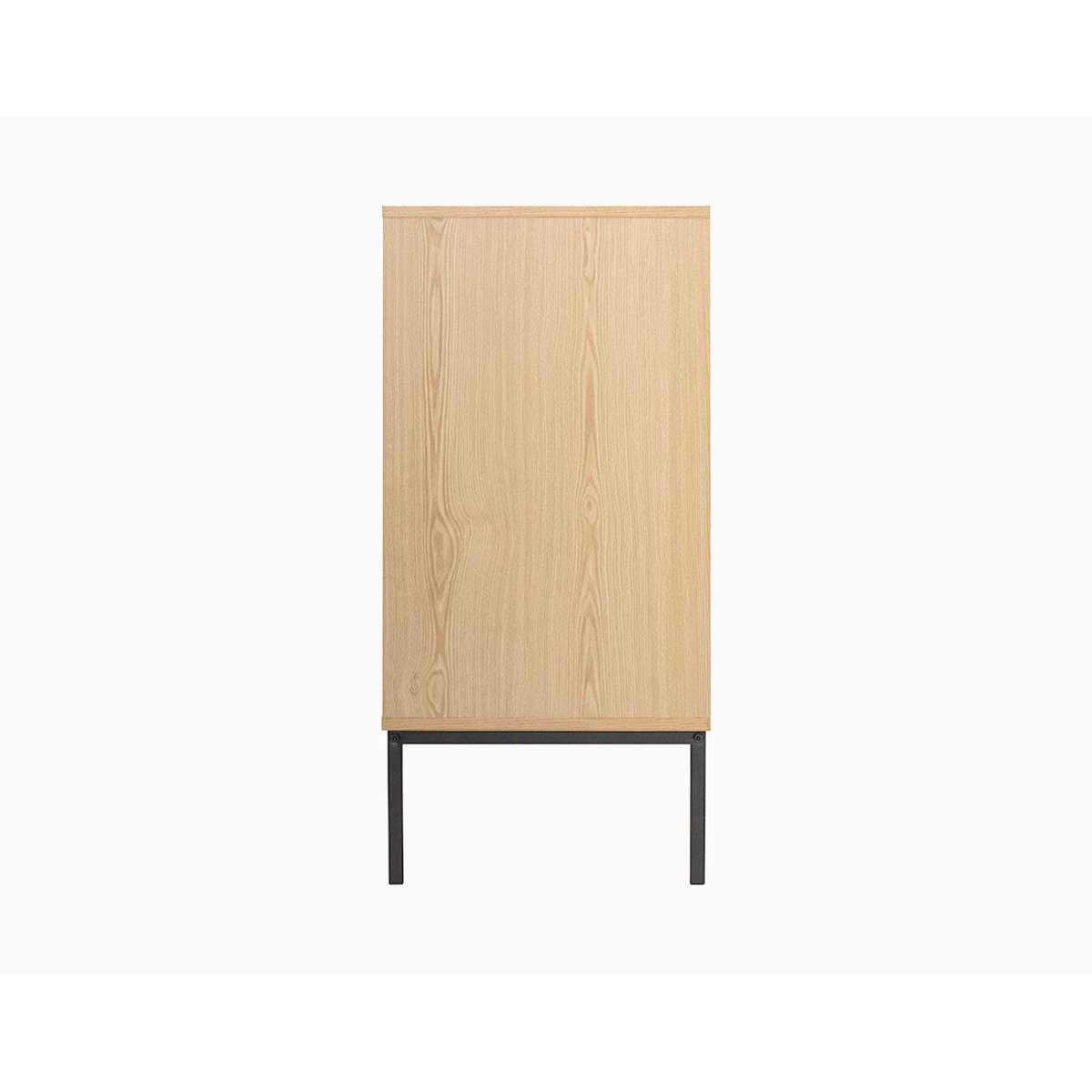 Buffet bas cannage et effet bois 2 portes, NAGATO bois / noir, BEST MOBILIER