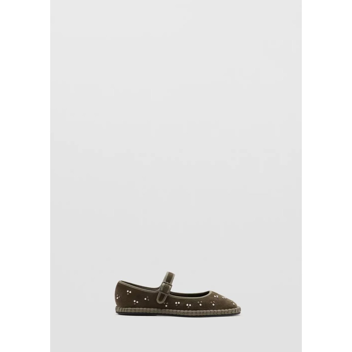 Espadrilles à boucle avec clous décoratifs kaki, MANGO KIDS
