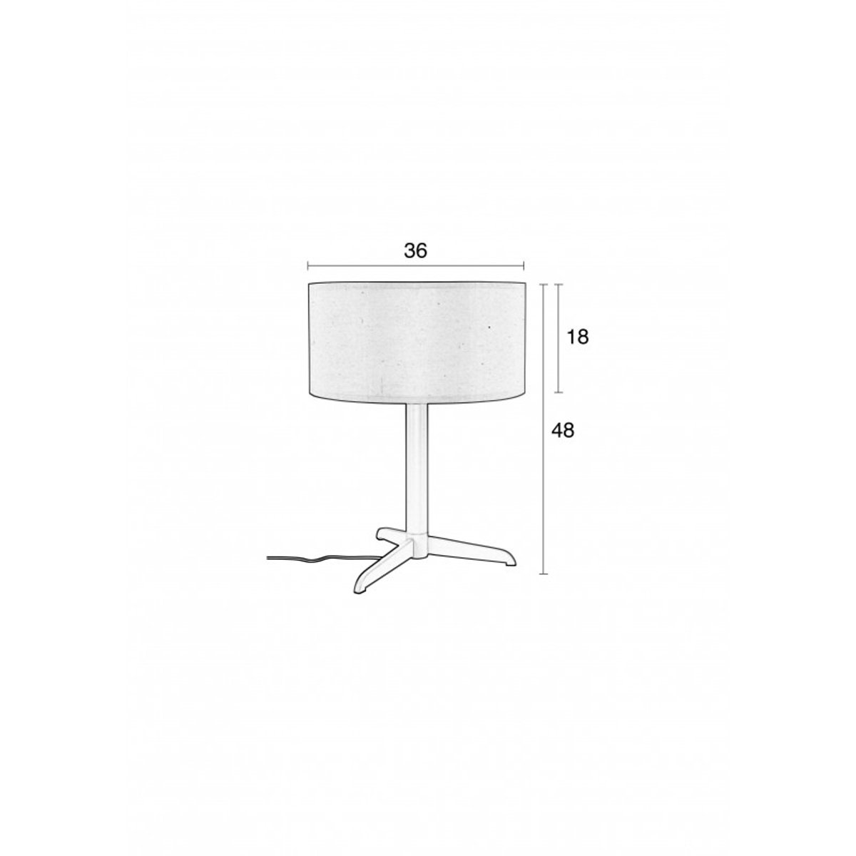 Lampe design en métal classique, SHELBY taupe, ZUIVER