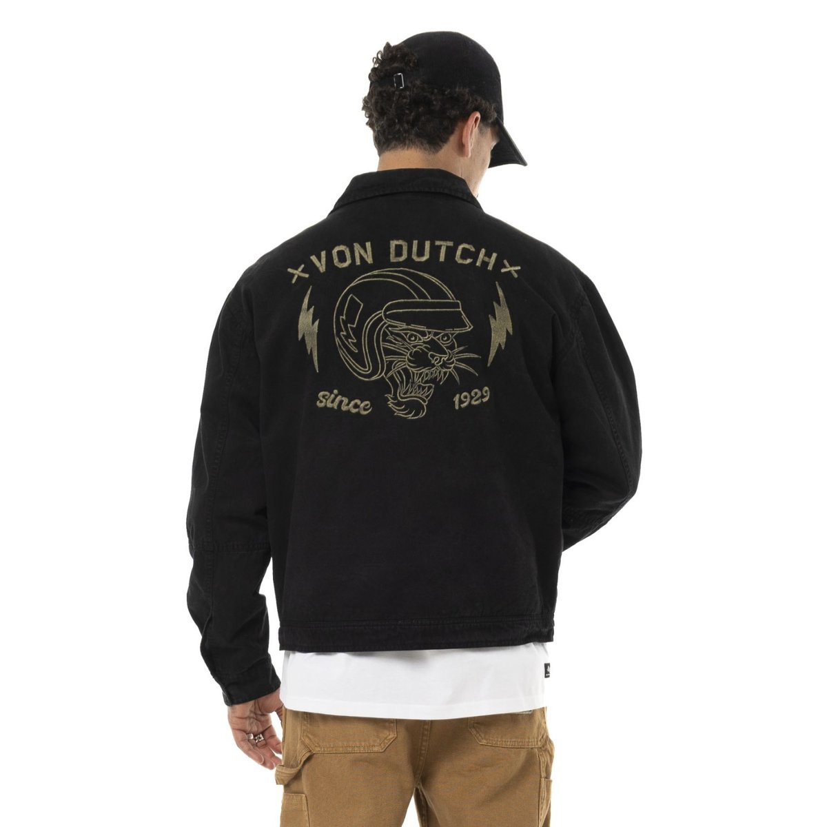 Veste coton GARY gris foncé/noir, VON DUTCH