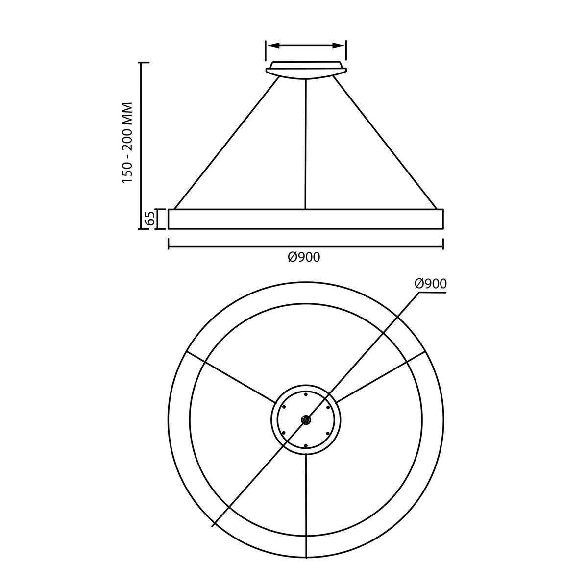 Suspension en métal design, D.90 blanc, MANTRA