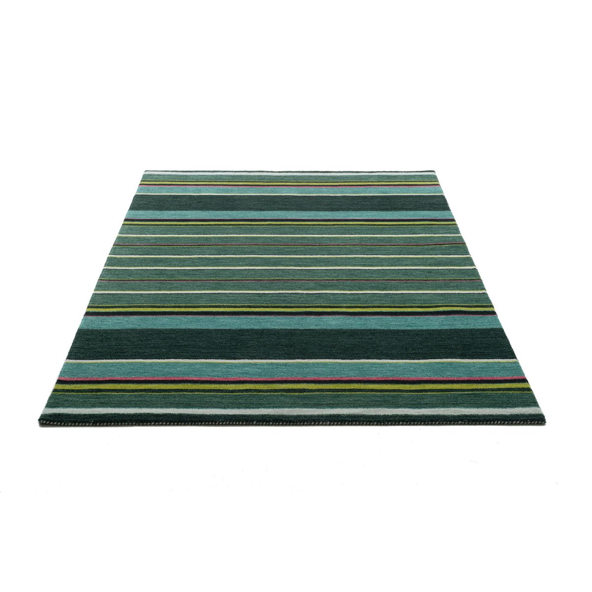 Tapis en laine vierge tissé à la main vert, THEKO