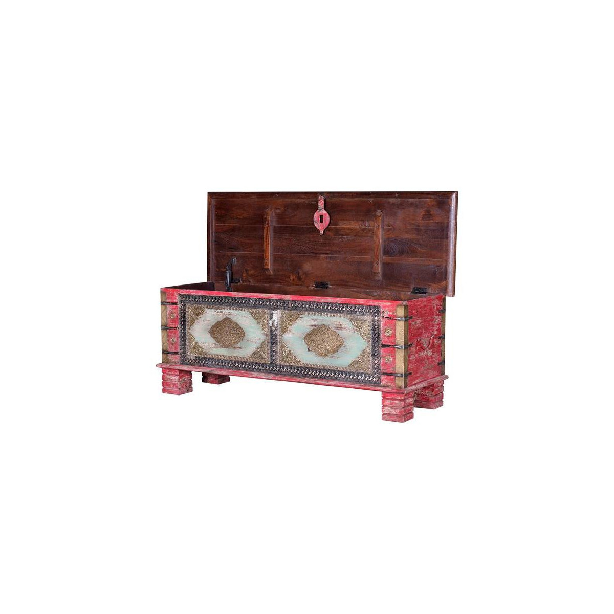 Coffre bronze multicolore, DECORATION D’AUTREFOIS