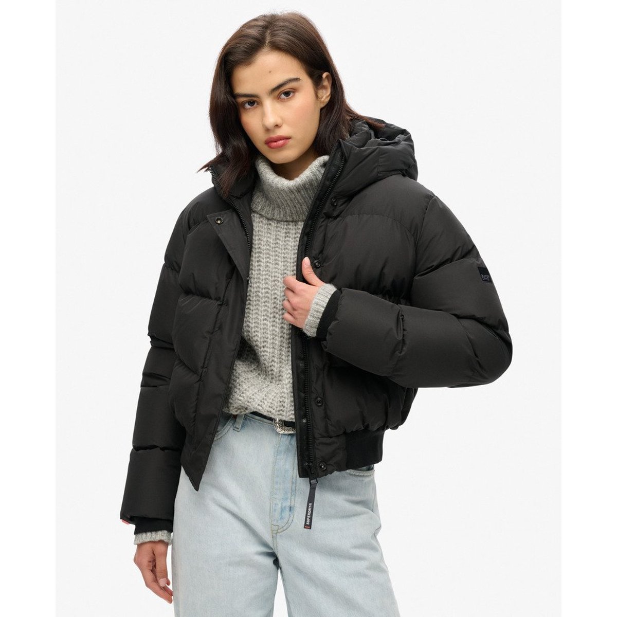 Doudoune à capuche Sports noir, SUPERDRY