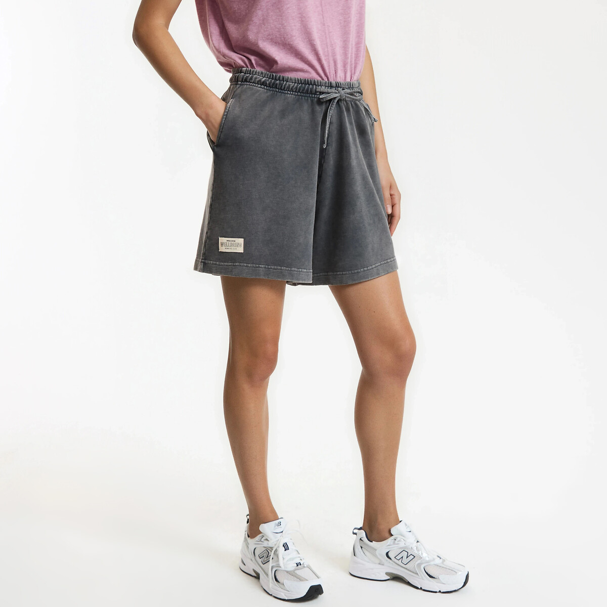 Short en molleton, taille élastiquée gris anthracite, LA REDOUTE COLLECTIONS