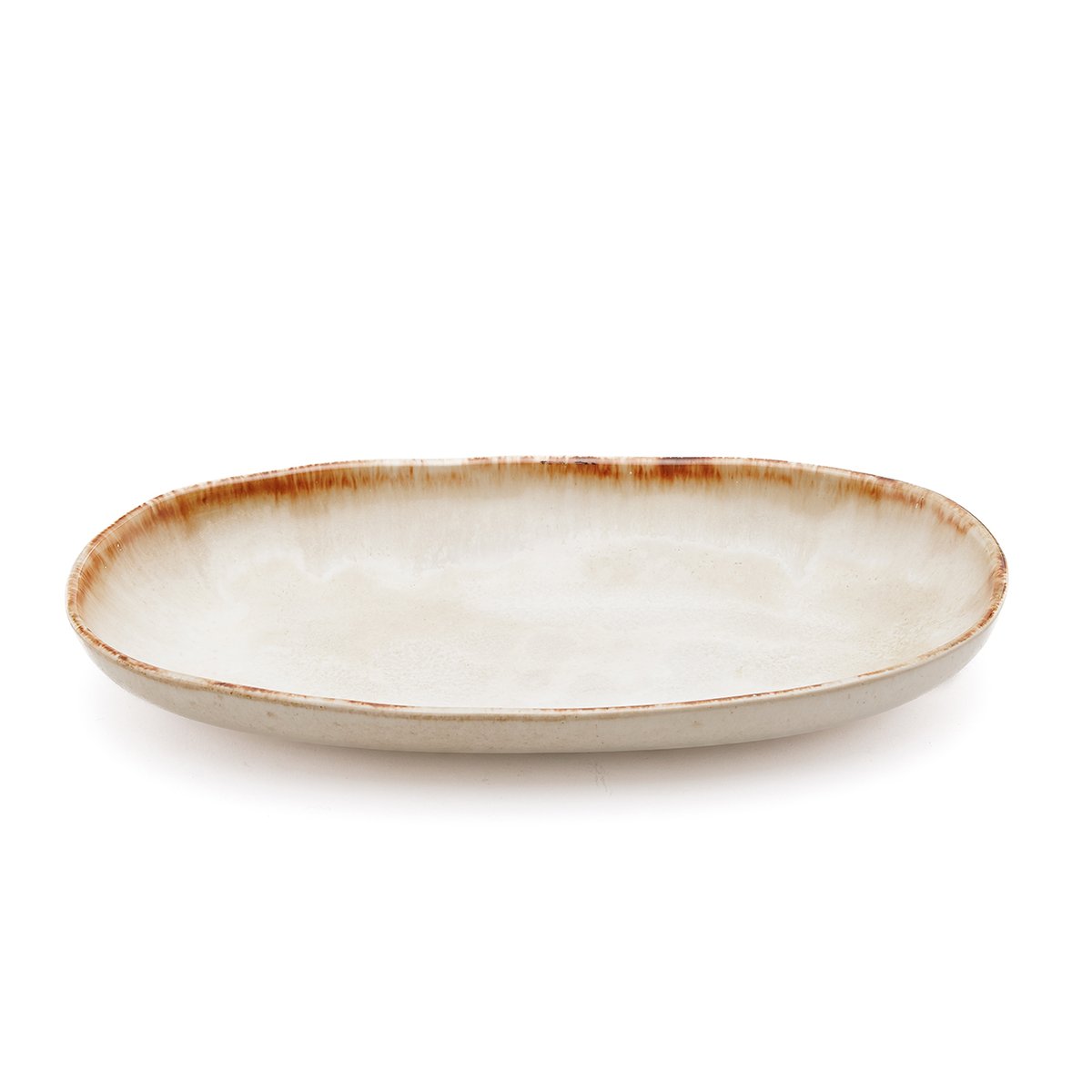 Assiette ovale en grès cérame CASCAIS blanc, BAZAR BIZAR