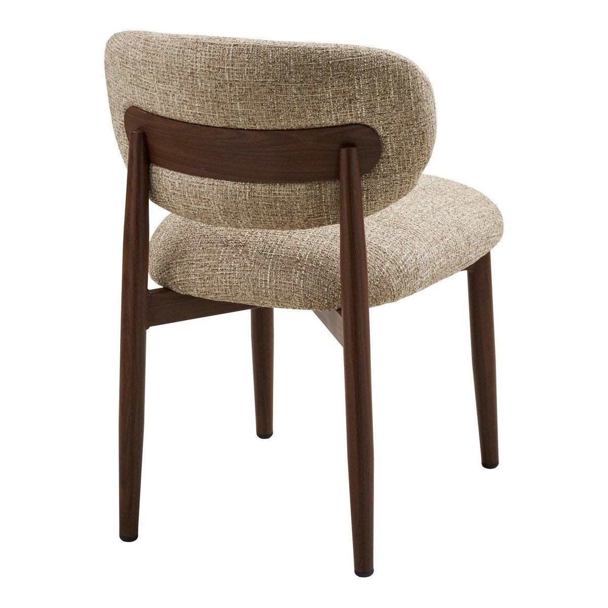 Chaise rétro en tissu, structure bois (lot de 2) BEGO brun clair, PIER IMPORT
