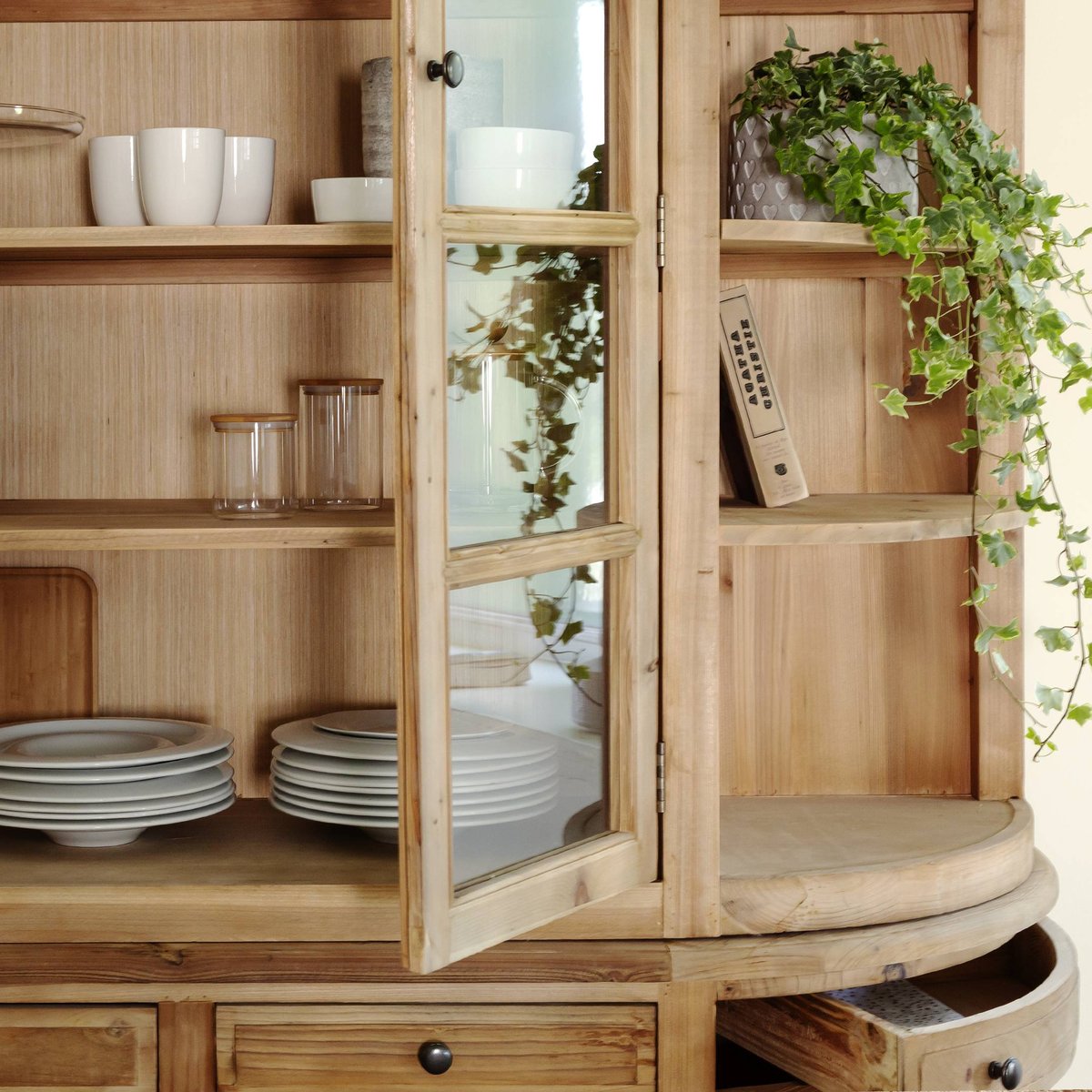 Vaisselier en bois recyclé GARANCE bois clair, MADE IN MEUBLES
