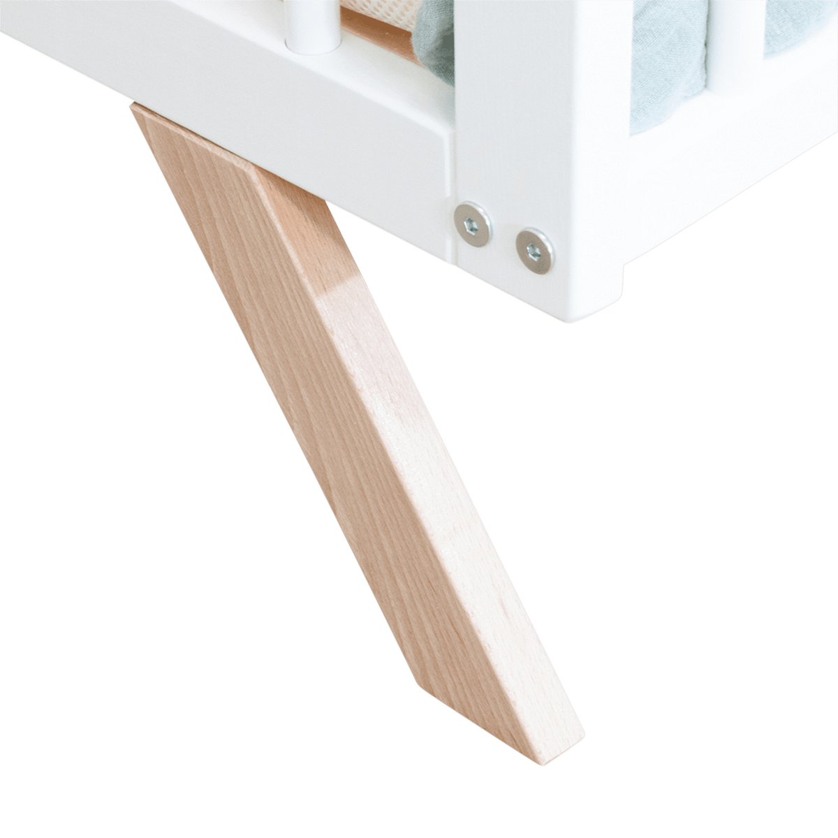 Lit en bois avec sommier réglable blanc, BABY FOX