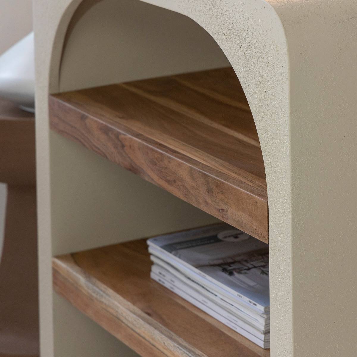 Console en bois effet béton DALVA blanc, MADE IN MEUBLES