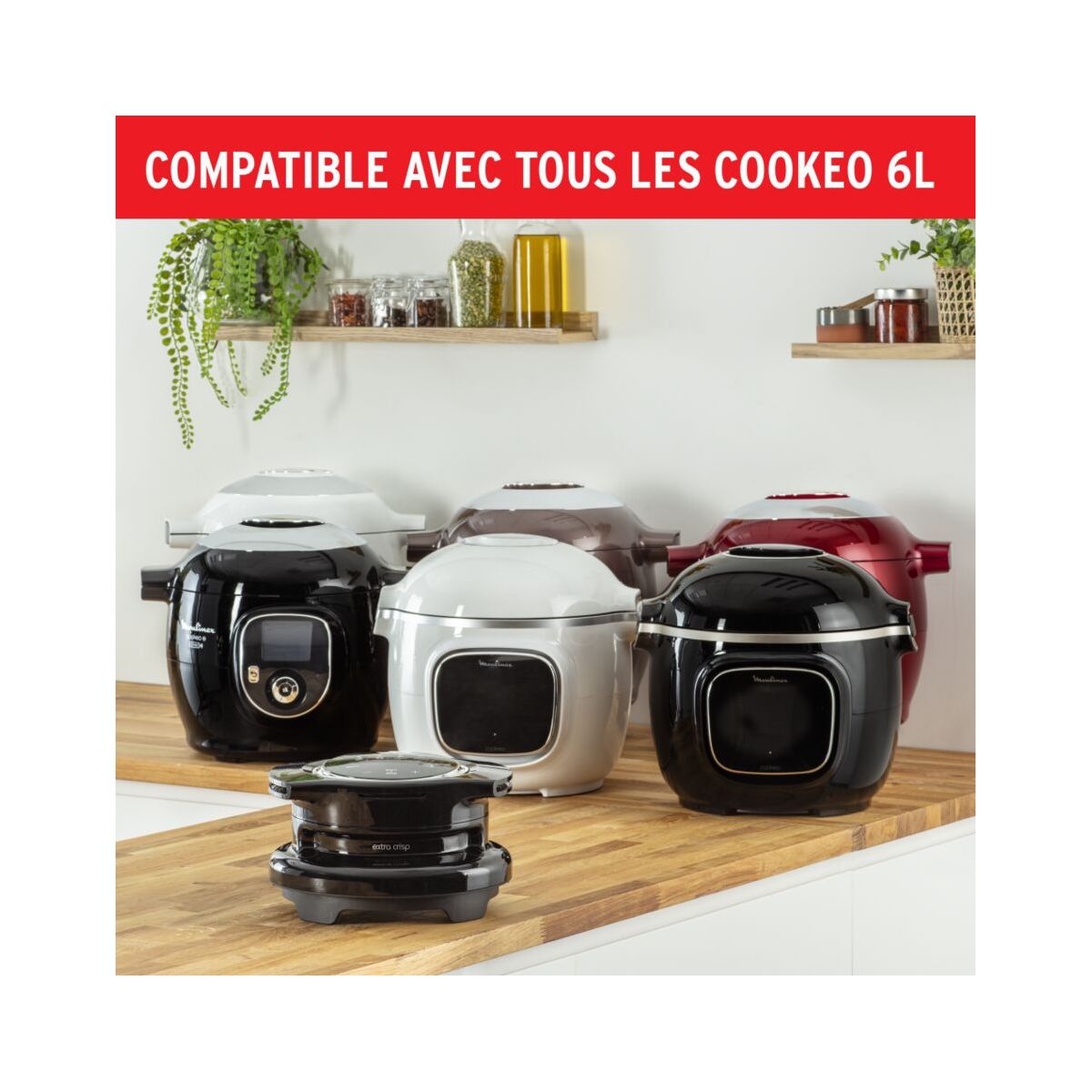 Couvercle Cookeo Extra Crisp EZ150800 noir, MOULINEX