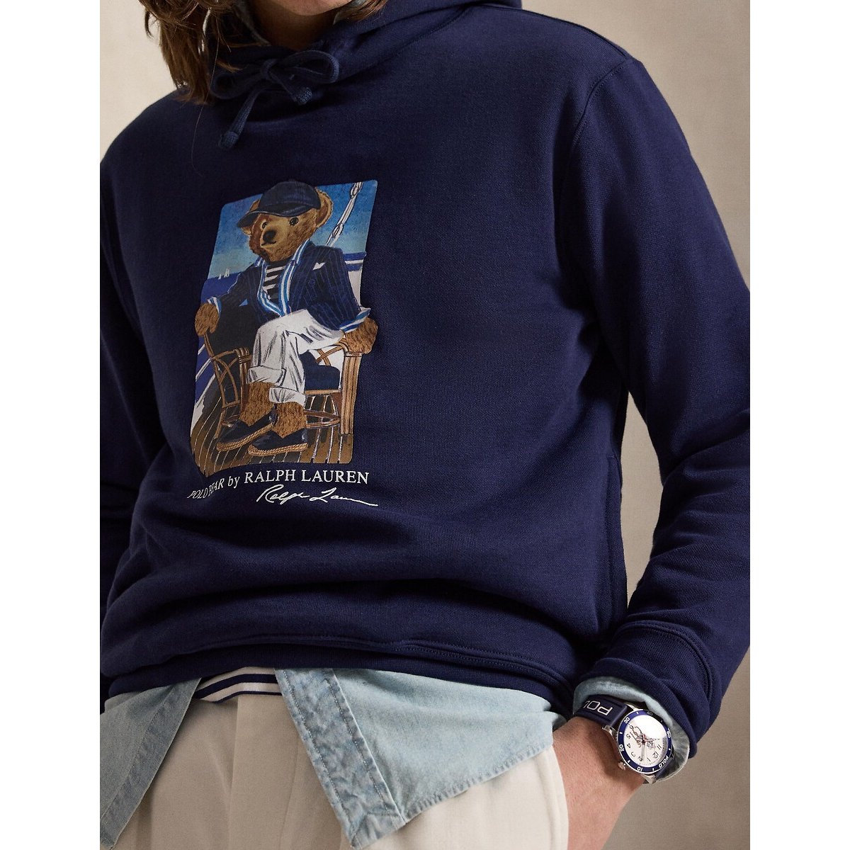 Hoodie, Polo Bear, in molton marineblauw, POLO RALPH LAUREN
