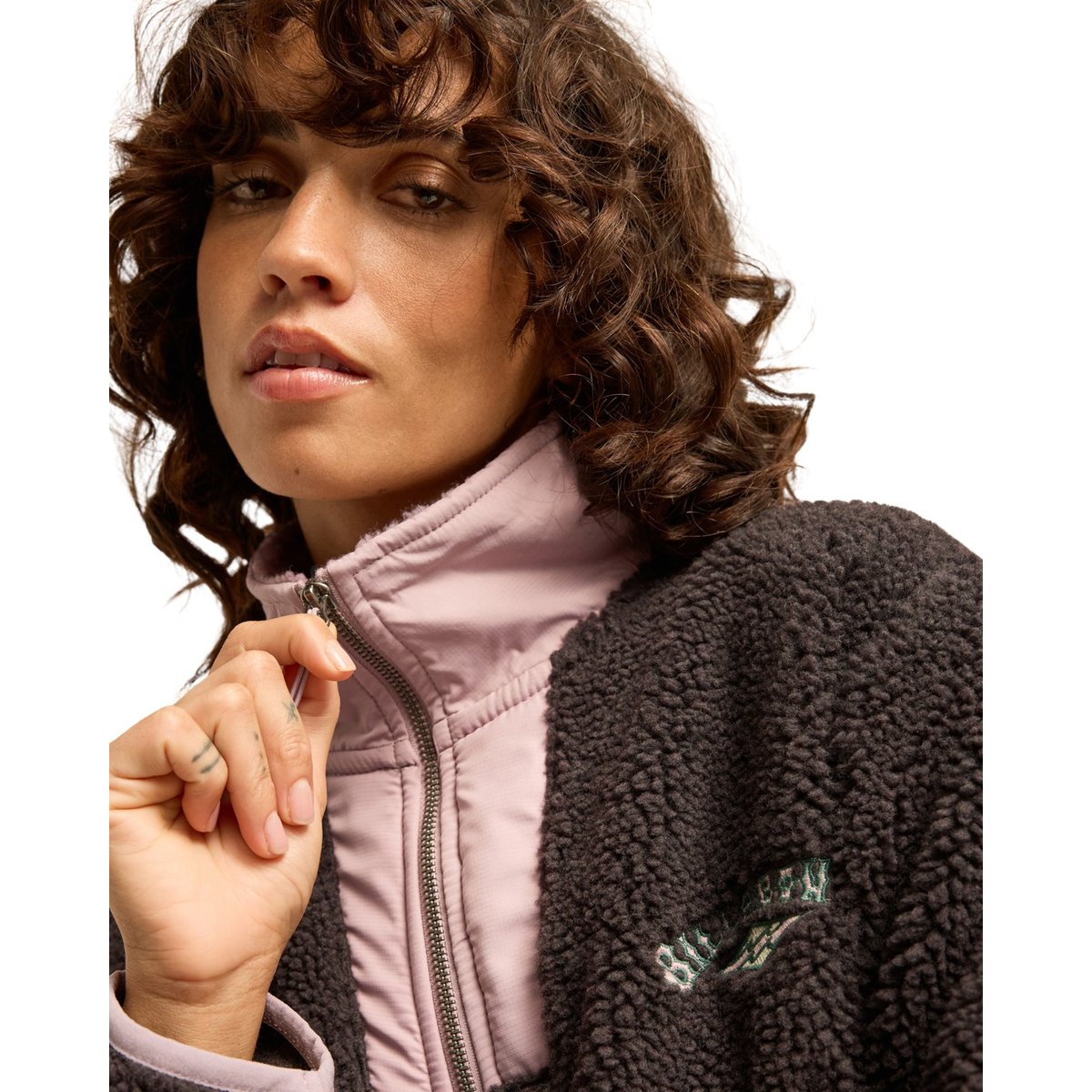 Polaire zippée en sherpa MOUNTAIN LIFE noir black sands, BILLABONG