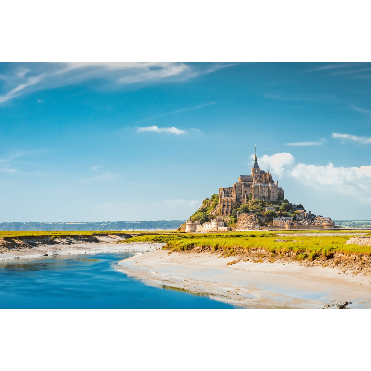 Tableau Mural Marée Mont St-michel ARCHITECTURE tableaux sur toile-bleu, CEANOTHE