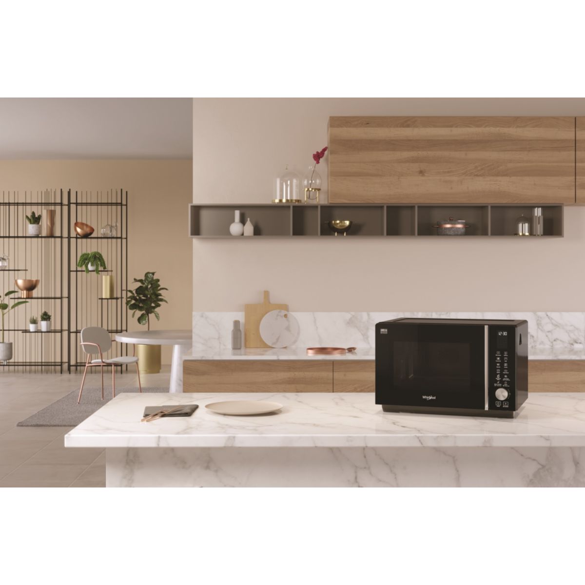 Micro ondes combiné MWF255B noir, WHIRLPOOL