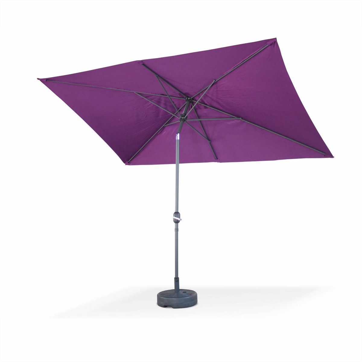 Parasol rectangulaire 2x3m avec mât central TOUQUET gris, SWEEEK