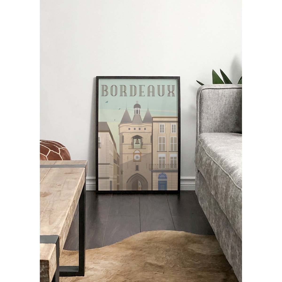 Affiche ville Bordeaux 2 blanc, L'AFFICHERIE