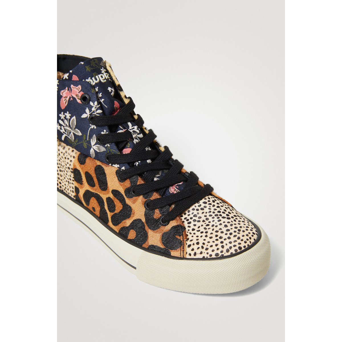 Sneakers Montantes Patch En Cuir marron, DESIGUAL