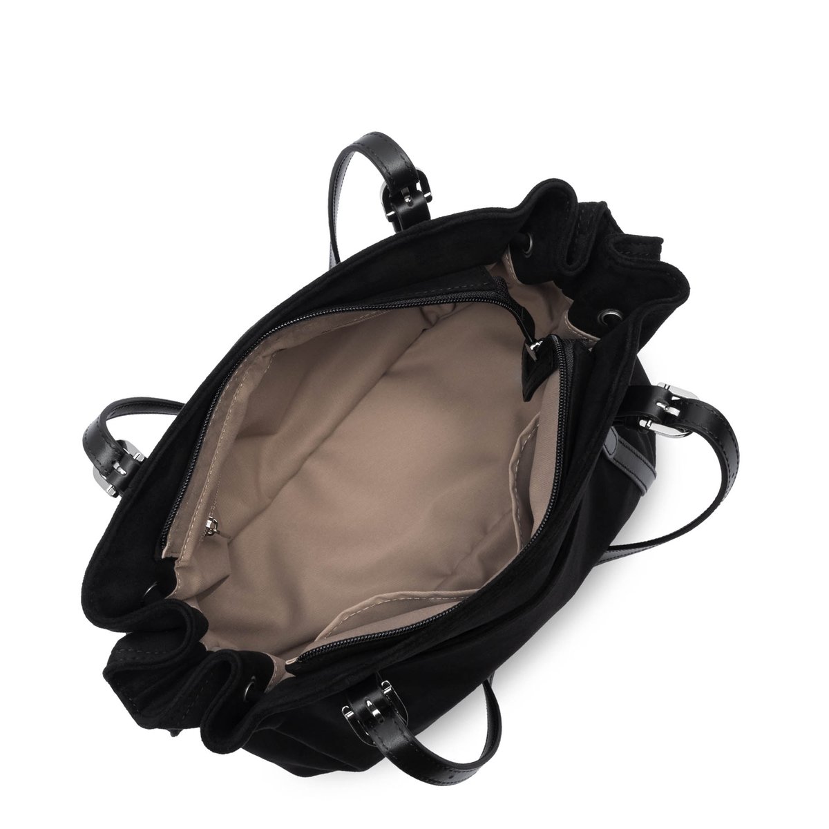 Grand sac cabas épaule VELVET EMMA noir, LANCASTER