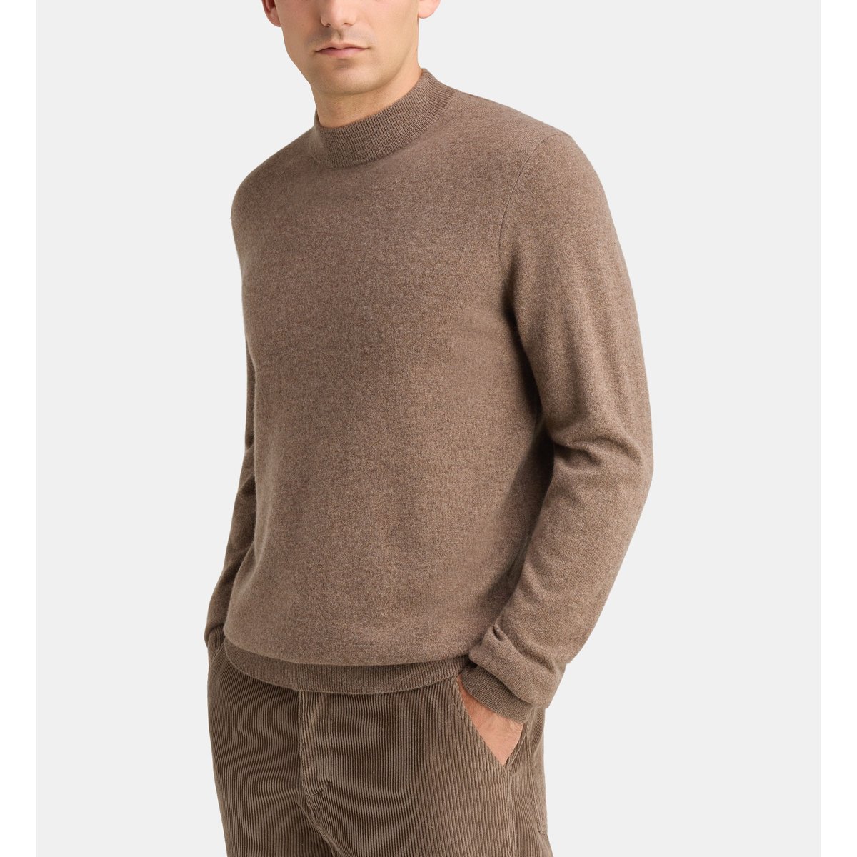 Pull droit rachmok cachemire marron moyen, GALERIES LAFAYETTE