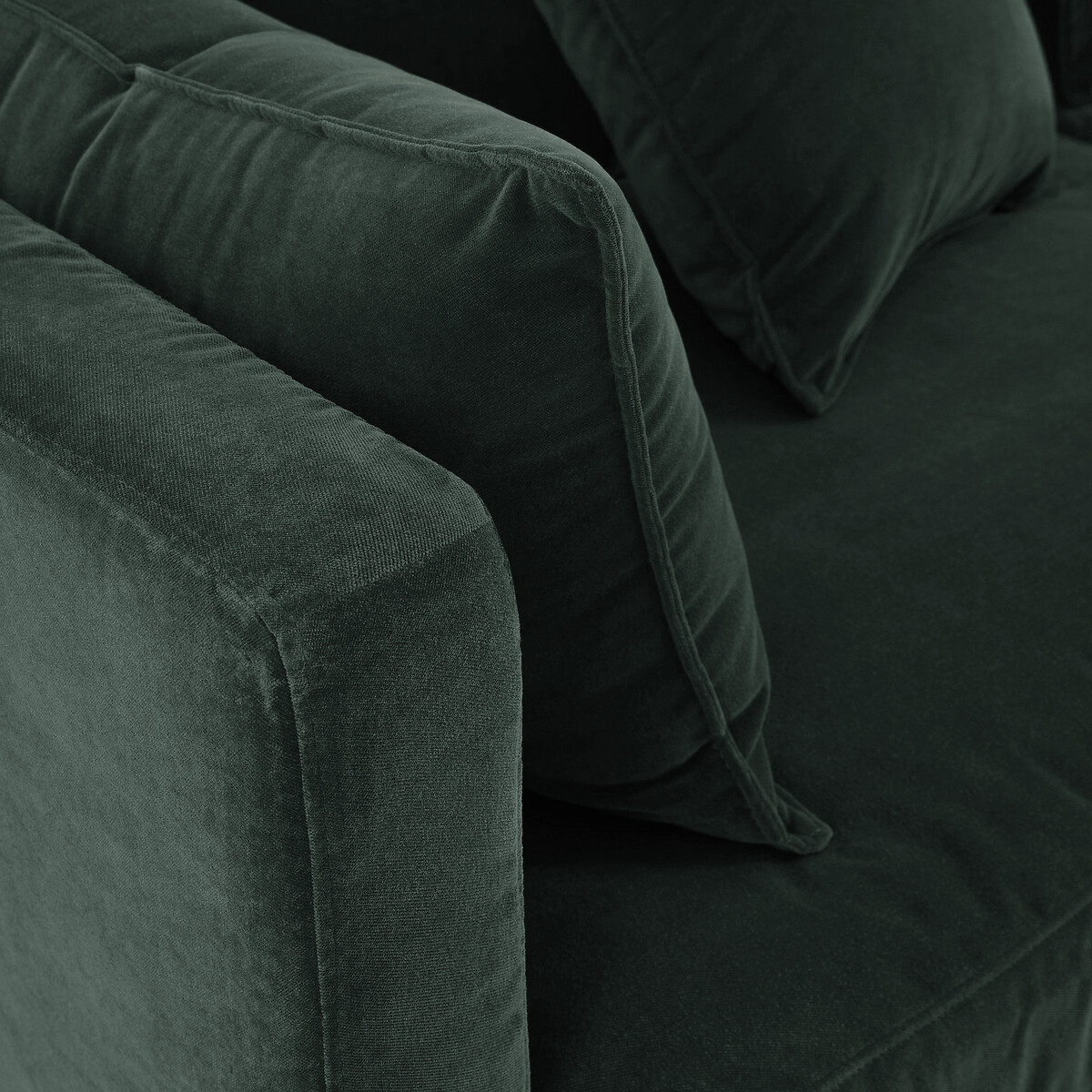 Canapé 3, 4 ou 5 places, en velours, NEO KINKAJOU vert tsar, AM.PM