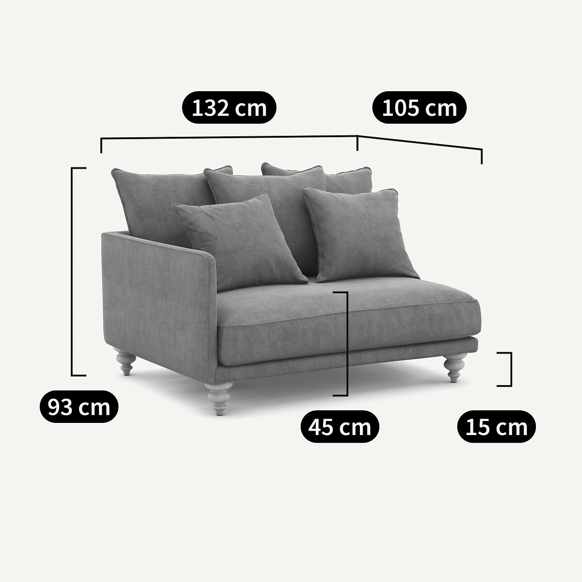 Sofa-Element Lazare, Samt senfgelb, AM.PM