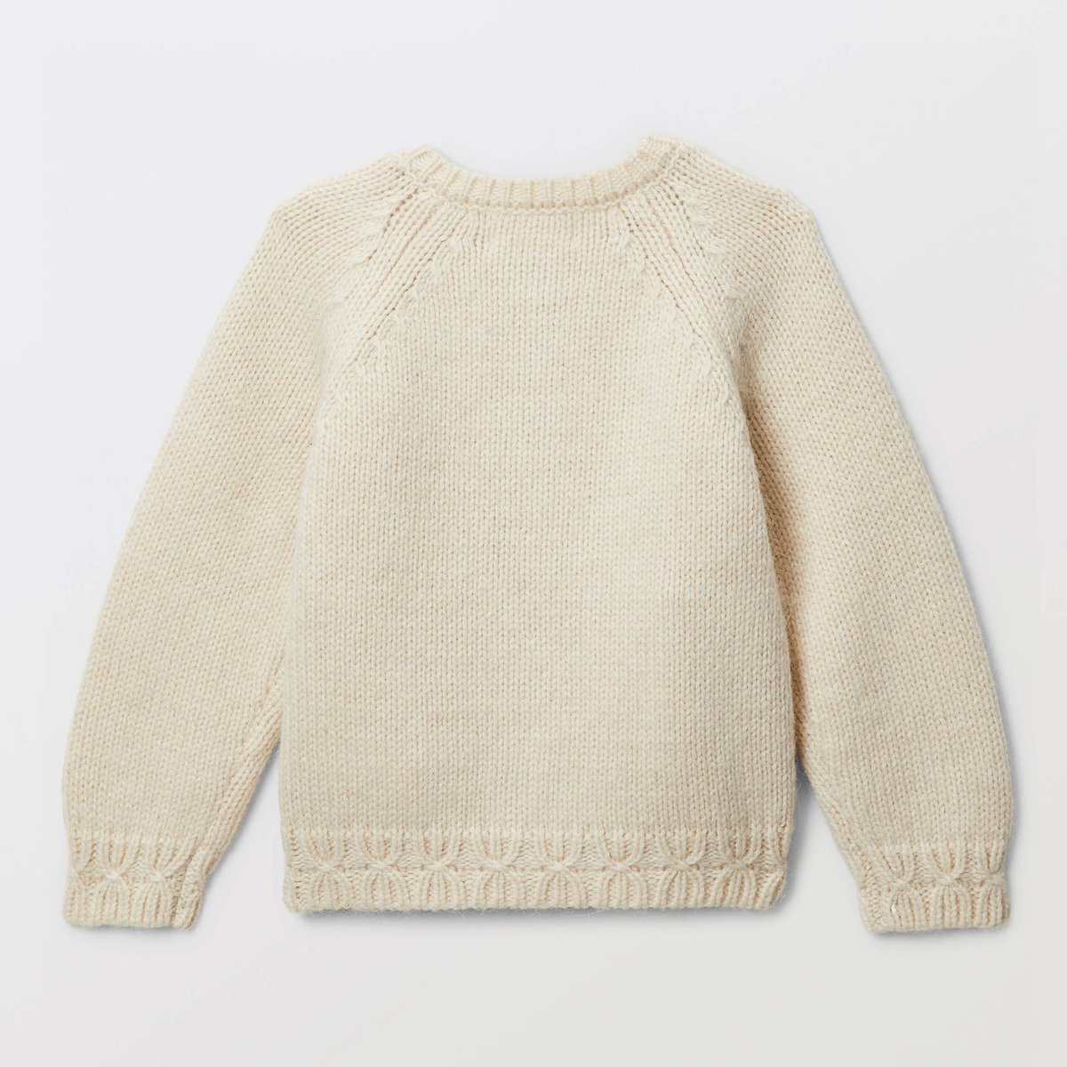 Cardigan tricot brodé contenant de la laine naturel, BOUT'CHOU