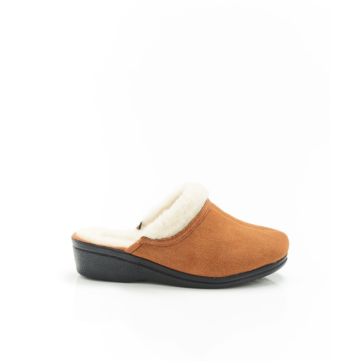 Mules intérieur pure laine marron caramel, DAMART