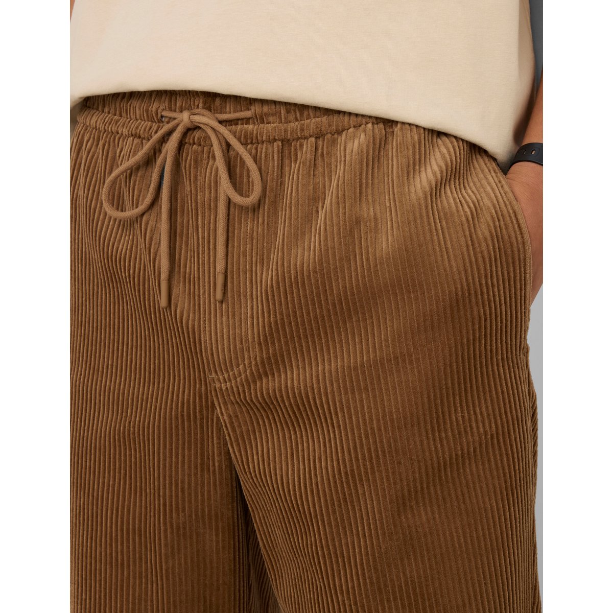 Pantalon velours côtelé camel, BZB