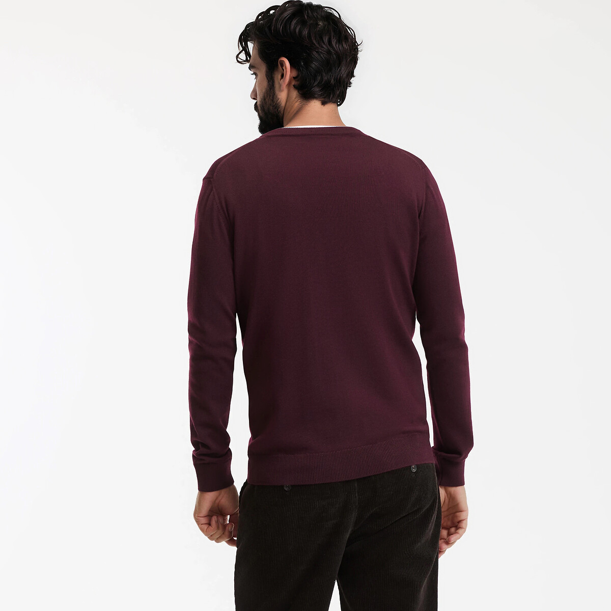 Jersey de lana merino Signature BASTIEN rojo burdeos oscuro, LA REDOUTE COLLECTIONS