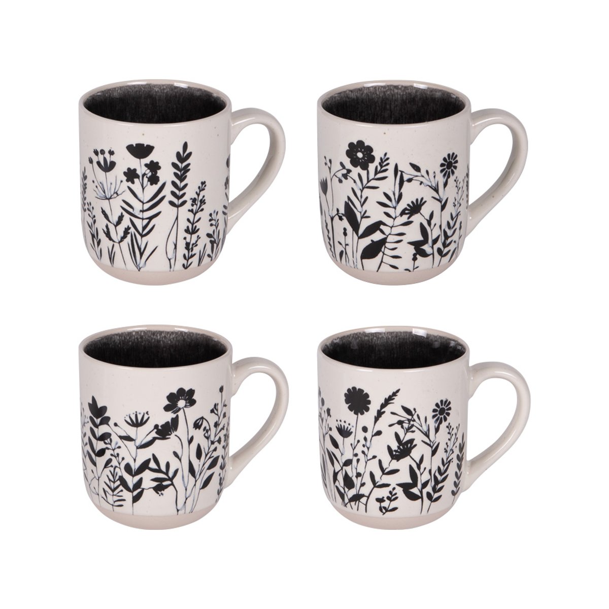 Coffret de 4 mugs Ikebana 45 cl - IKEBANA blanc, TABLE PASSION