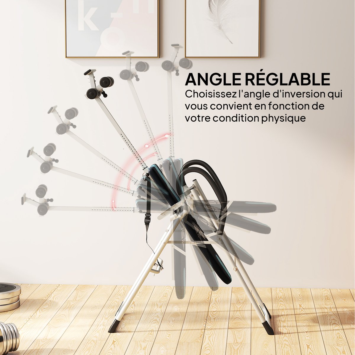 Table d'inversion gravitationnelle Métal Gris noir, HOMCOM