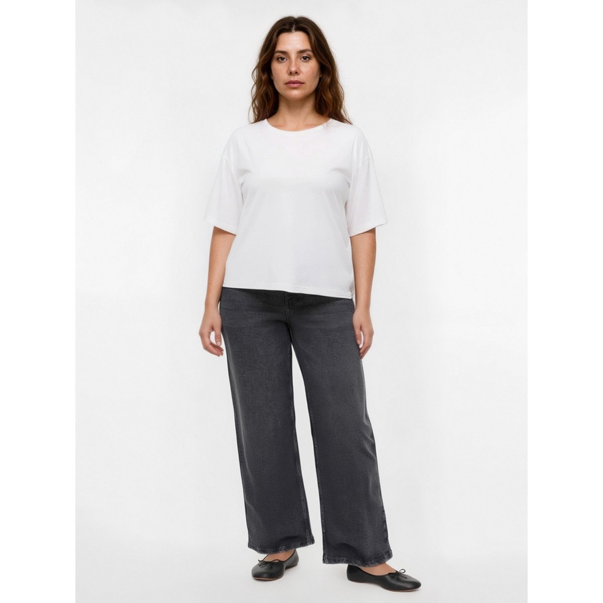 Jean À Coupe Large medium grey denim, VERO MODA