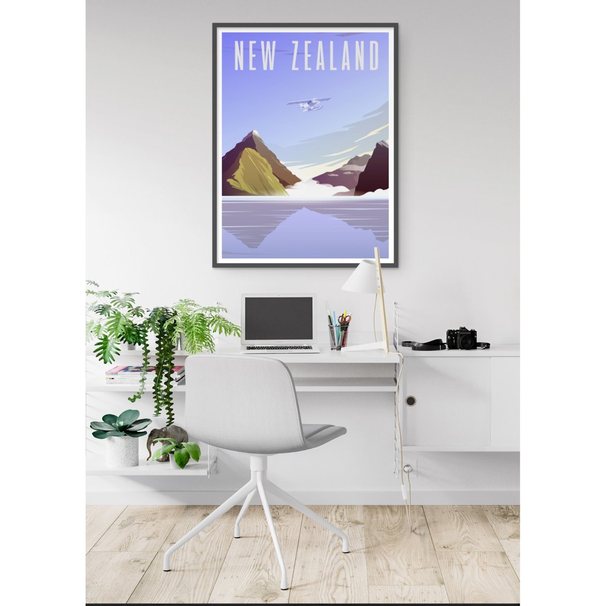 Poster Nouvelle-Zélande blanc, L'AFFICHERIE