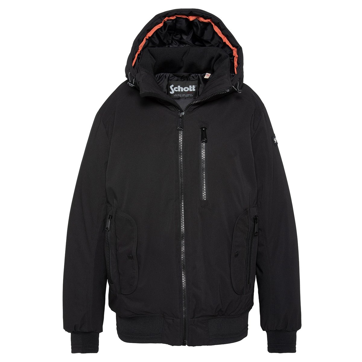 Blouson à capuche noir, SCHOTT
