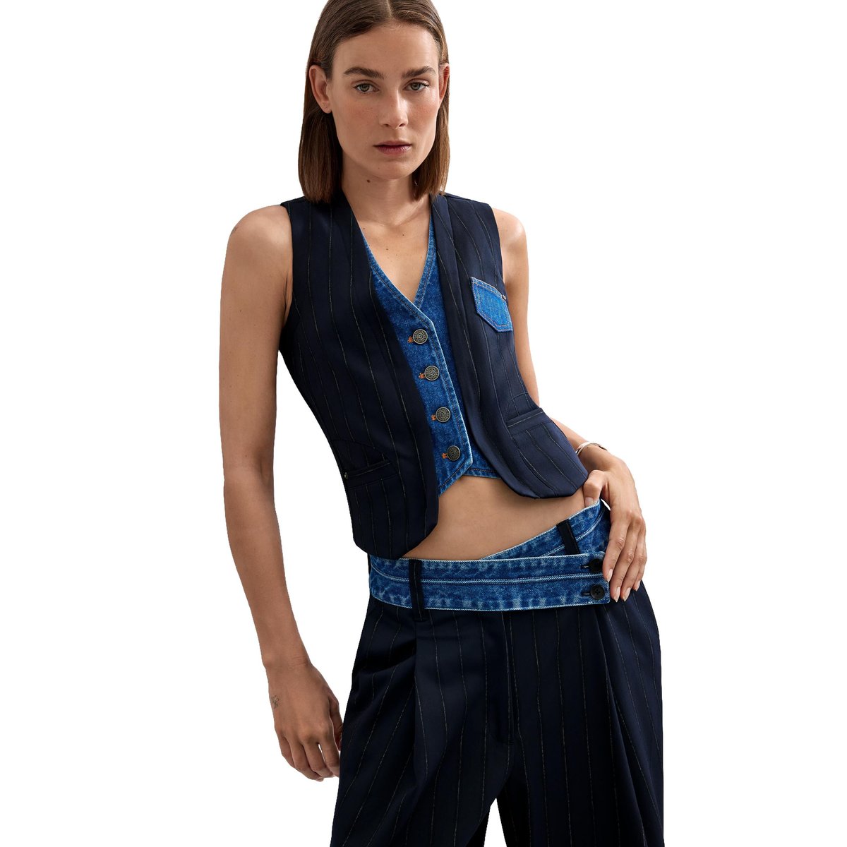 Pantalon long Woven bleu, DESIGUAL