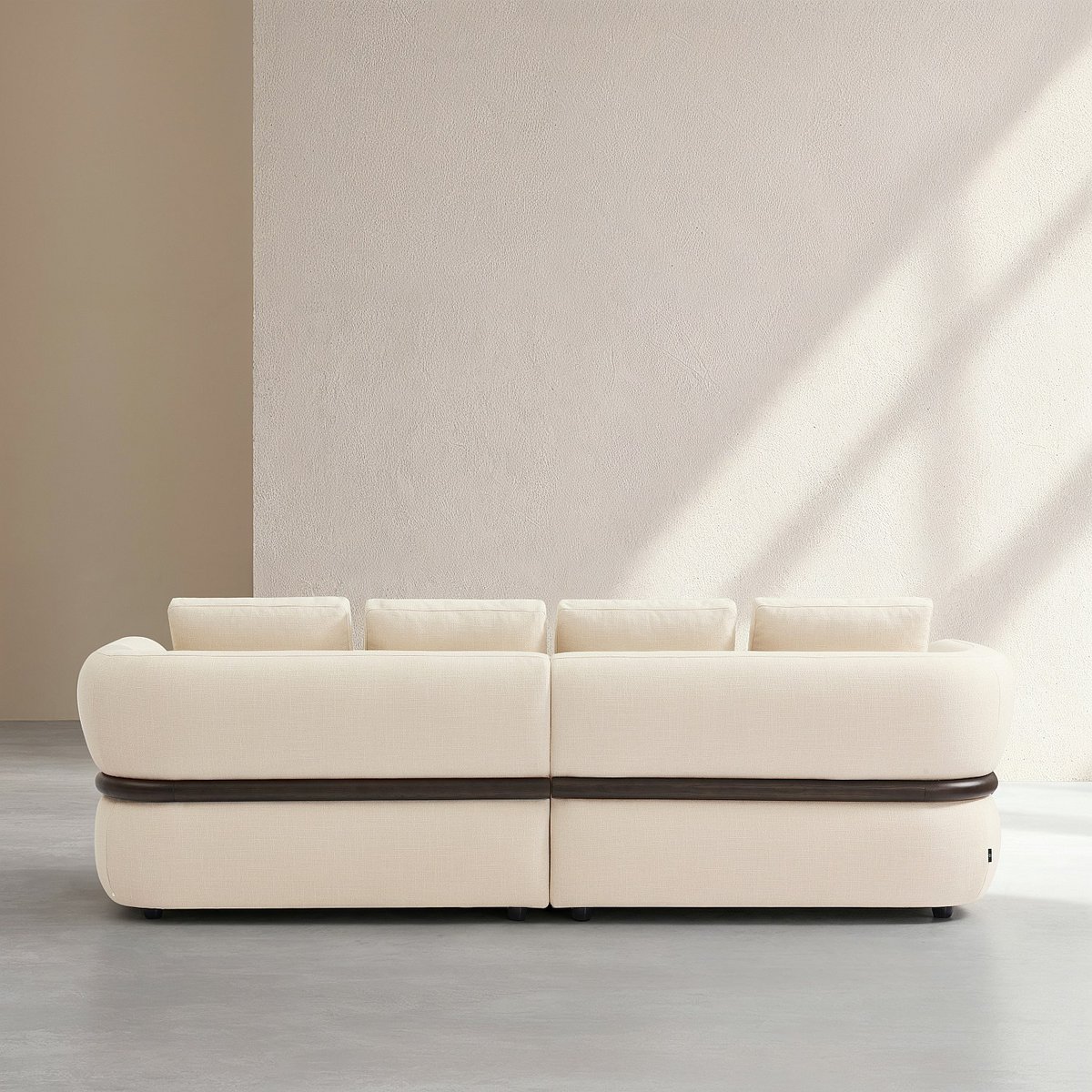 Canapé en tissu texturé MASIO crème, HABITAT